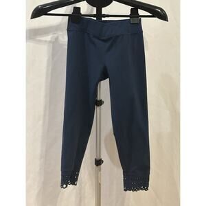 Zella Girls size 8/10 Blue Capri Laser Cutout Leggings